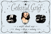 Celestial Grief, a Script Font by Lilithcollageart (Thumbnail 2 of 8)