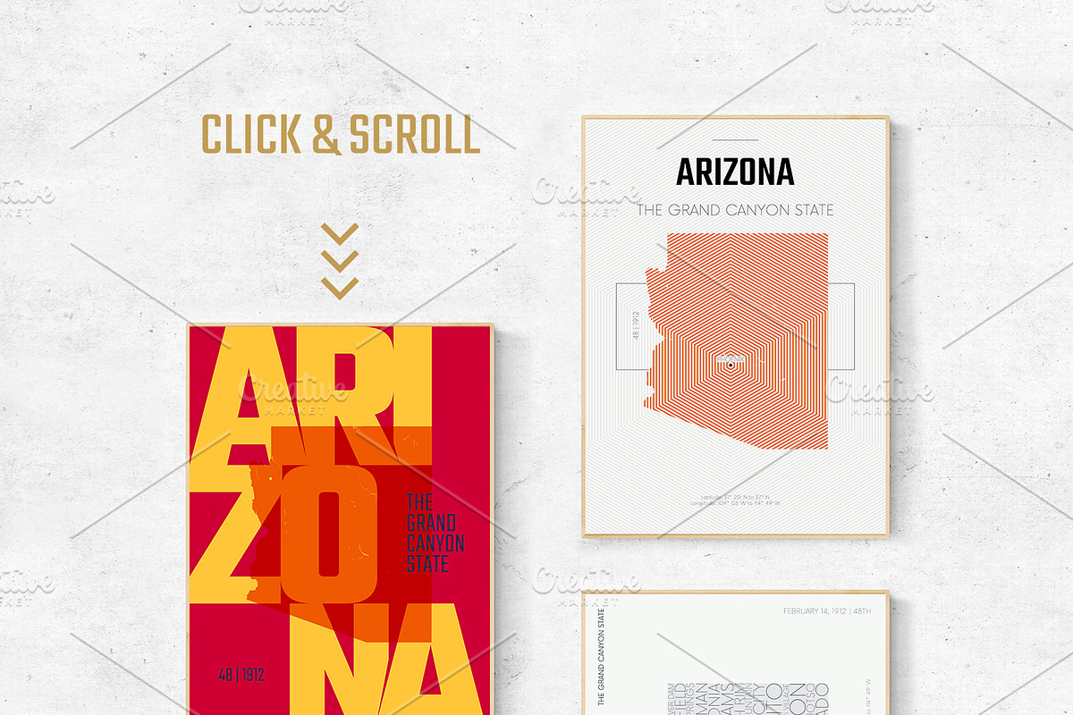 USA State Maps | Posters 3 Styles 3, an Illustration by MaximGertsen