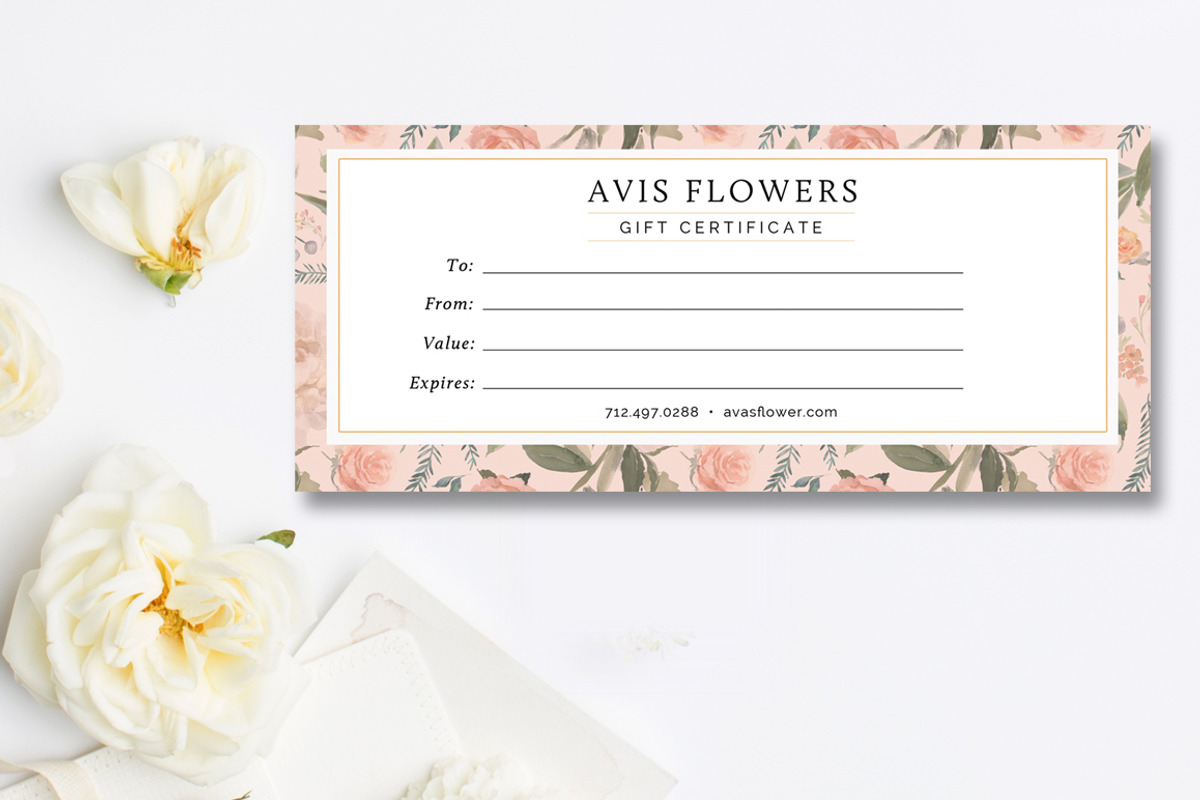 Florist Gift Card Template, a Card Template by Marham Labeling Co (Photo 3 of 3)