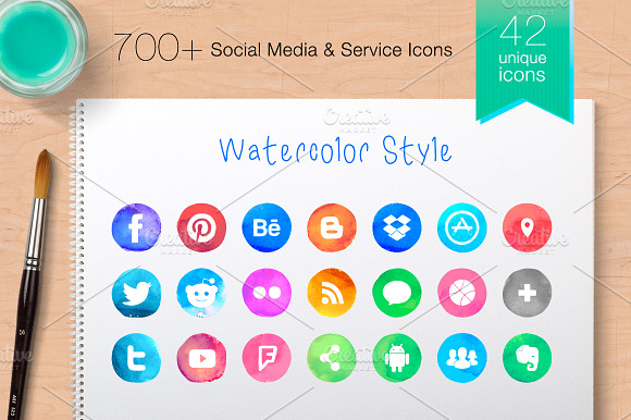 Vector Social Media Icons -ProColour preview 4