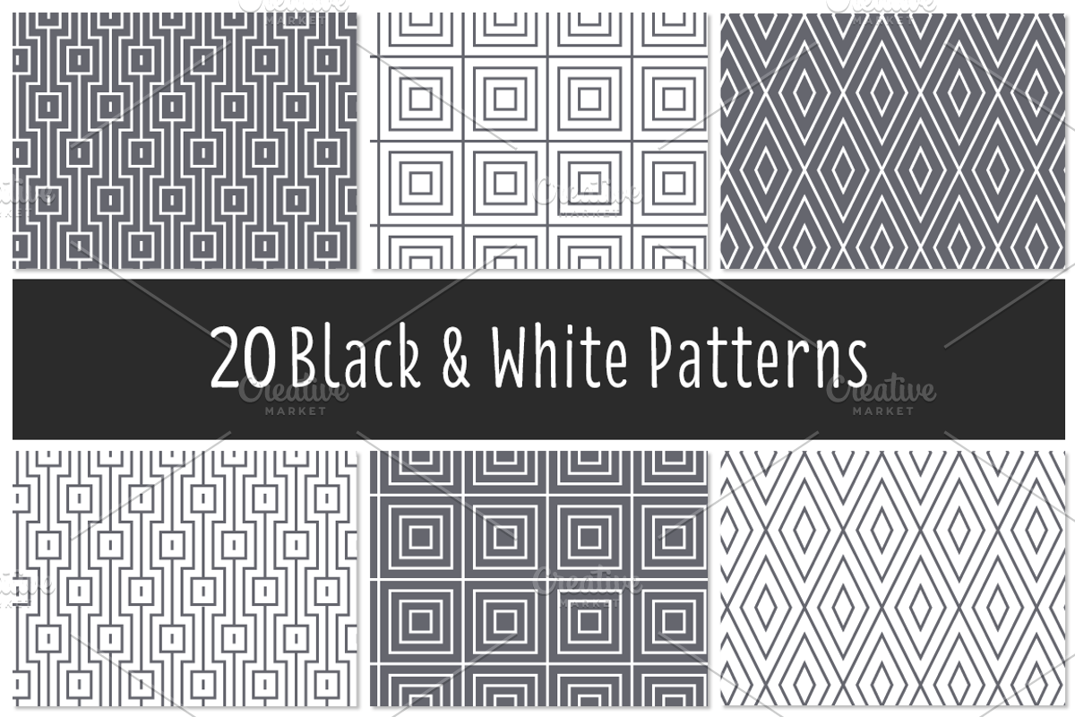 Black & White Patterns - Vector(ai), a Pattern Graphic by DeepDesign (Photo 1 of 6)