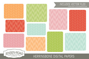 Herringbone Digital Papers & Vectors