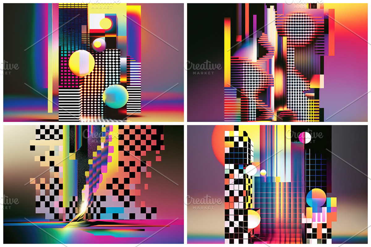 8 Bad Signal Backgrounds 6K, a Background Graphic by HipFonts