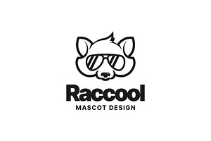 Raccoon Logo Mascot Cool Sun Glasses