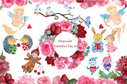 Valentine's Day watercolor set, an Animal Illustration by Pretty light (Thumbnail 1 of 5)