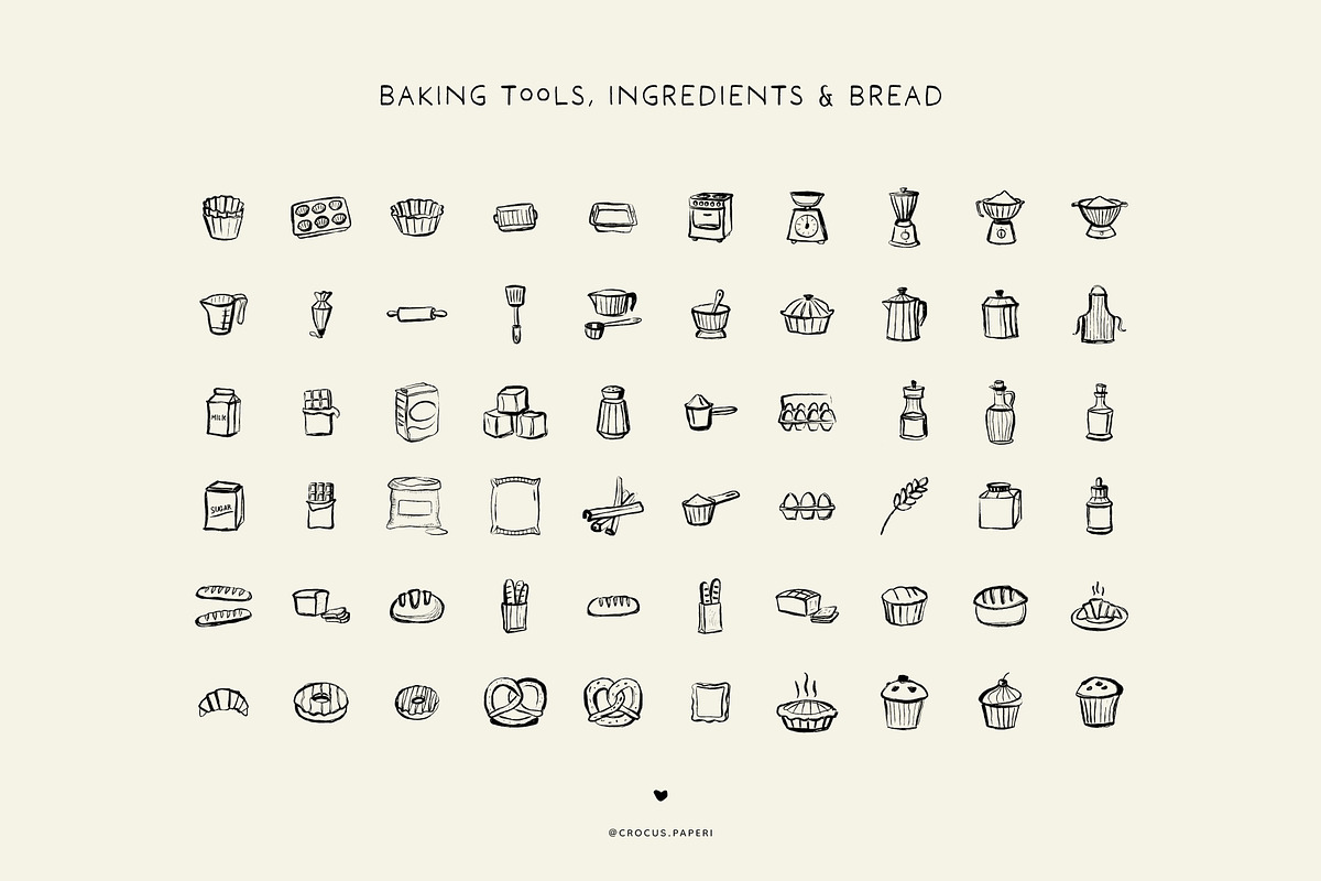 BAKERY line art illustrations, a Food Illustration by Crocus Paperi (Photo 2 of 5)