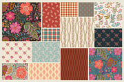 Jacobean Floral & Tartan Patterns, a Pattern Graphic by Sonulkaster (Thumbnail 4 of 10)