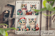 Watercolor Christmas Cats | Kittens, an Illustration by Dazzling Art Boutique (Thumbnail 10 of 10)