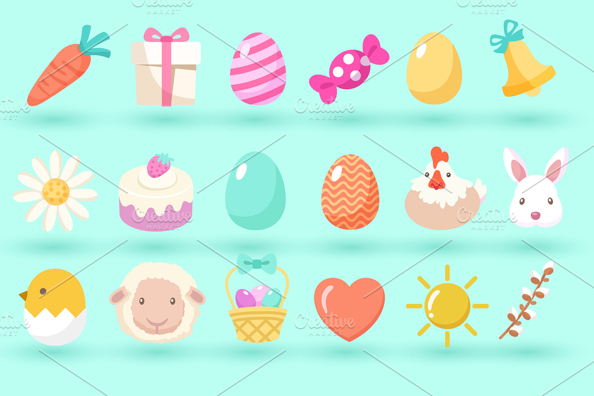 Big Set of Easter Elements, an Object Graphic by Daraon (Photo 4 of 6)