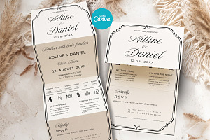 Elegant Black Cream Wedding Invite, an Invitation Template by Arslan
