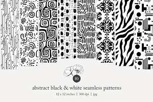 80 abstract b/w seamless pattern, a Pattern Graphic by Poppy Lane Studio