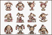 Christmas Bunny Clipart Bundle, an Illustration by Sublimation Artist (Thumbnail 3 of 6)