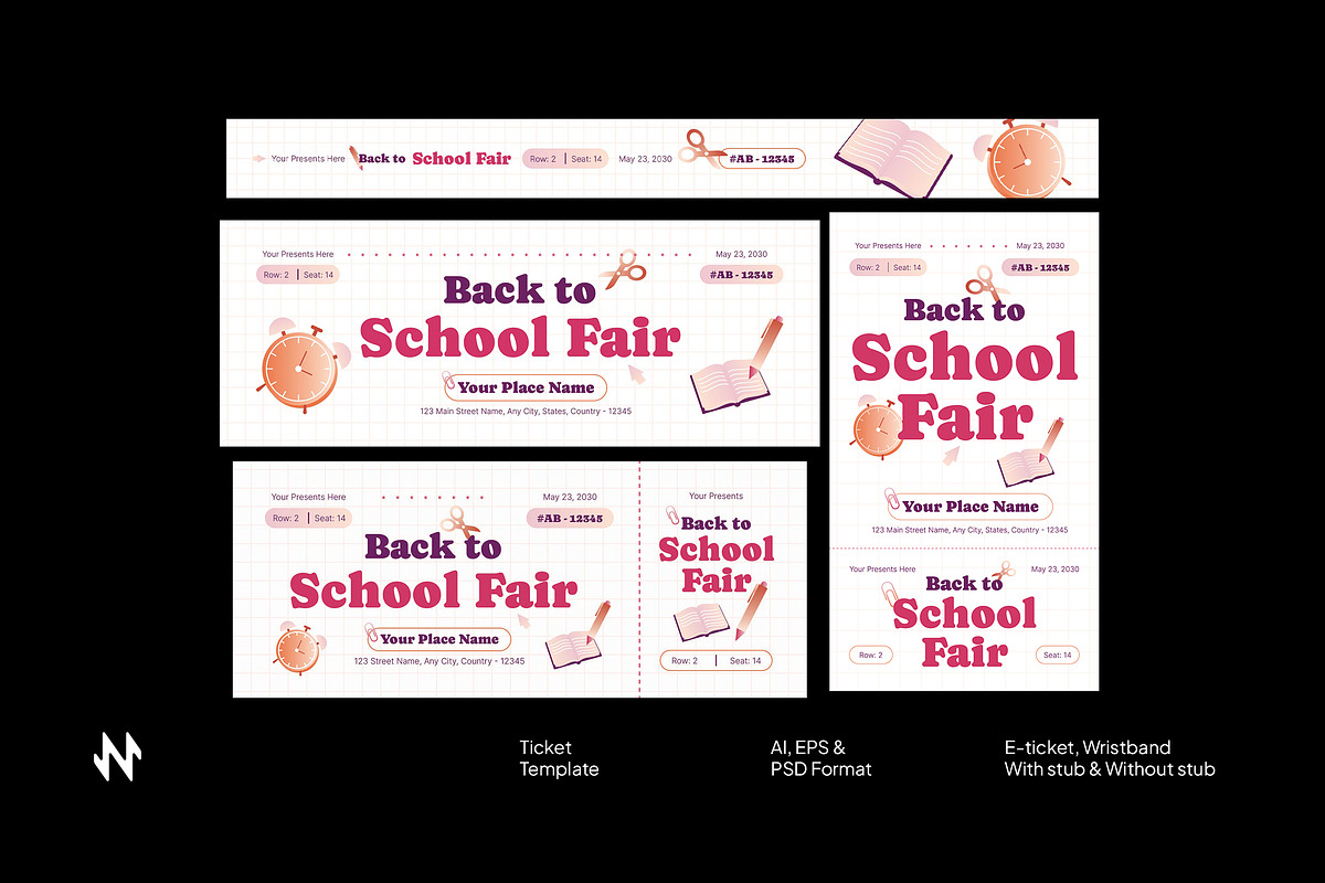 Modern Back to School Fair Ticket