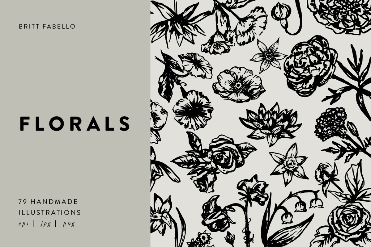 Hand-Illustrated Floral Vectors, an Illustration by Britt Fabello (Photo 1 of 4)