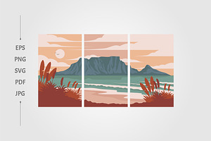 view of table mountain south africa, a Poster Template by lawoel