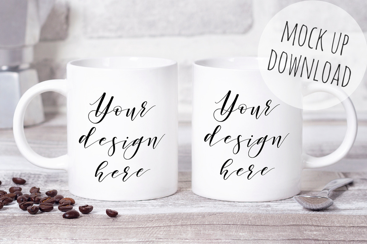 Two Mugs Mockup Styled Photo, a Product Mockup by Pixomize (Photo 1 of 2)