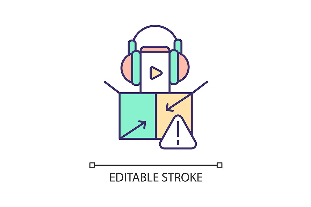 Warning from multimedia impact, an Outline Icon by IMG Visuals