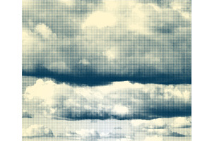 Dark blue clouds in gradient sky, an Illustration by Zimages