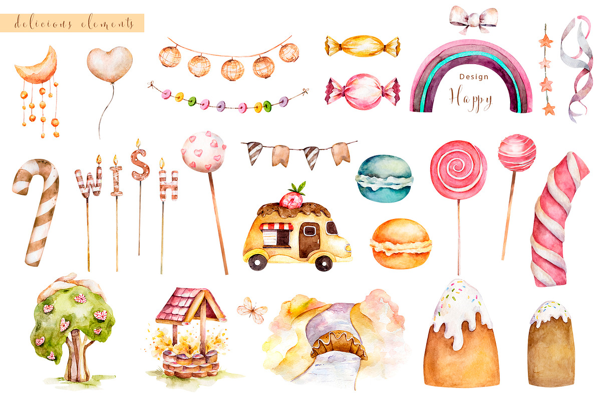 Sweet Dreams. Holiday watercolor set, a Decorative Illustration by Ann Art Houze (Photo 10 of 13)