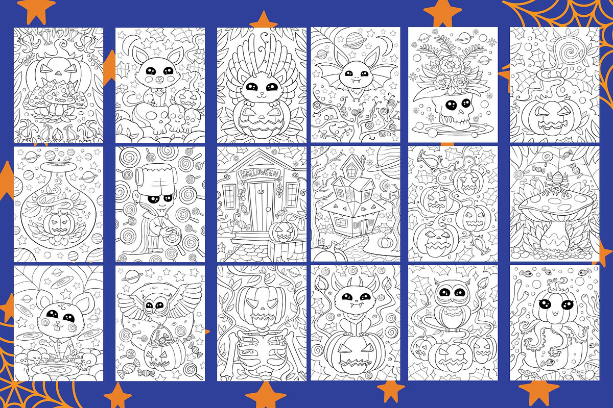 Halloween Coloring Book, a Seasonal Illustration by Line Store (Photo 3 of 4)