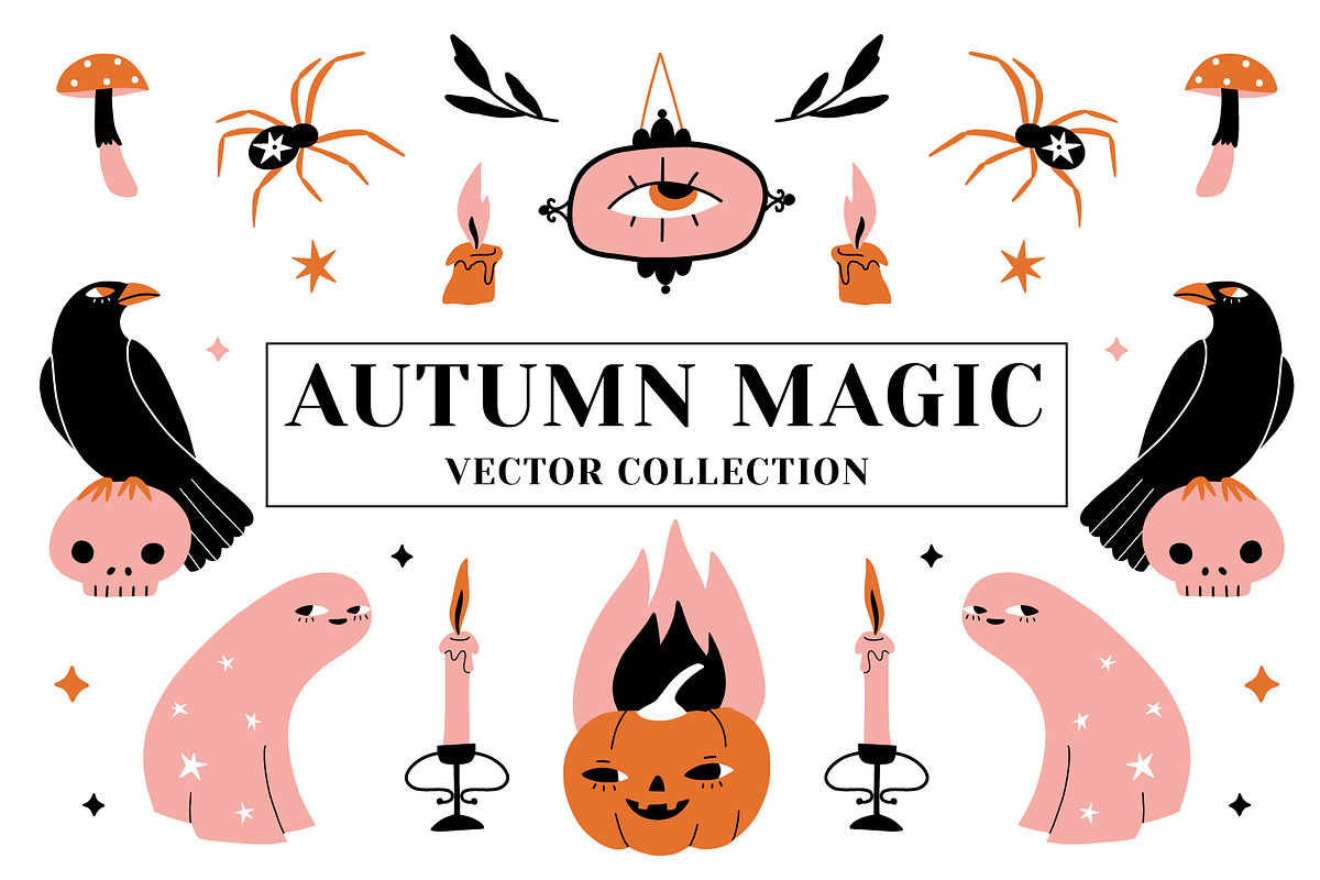 AUTUMN MAGIC vector pattern, element, a Decorative Illustration by Lena Nikolaeva (Photo 1 of 11)