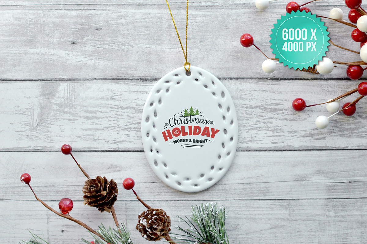 Oval Ornament Mockup - 1 Sided, a Product Mockup by Simply Mockups (Photo 2 of 2)