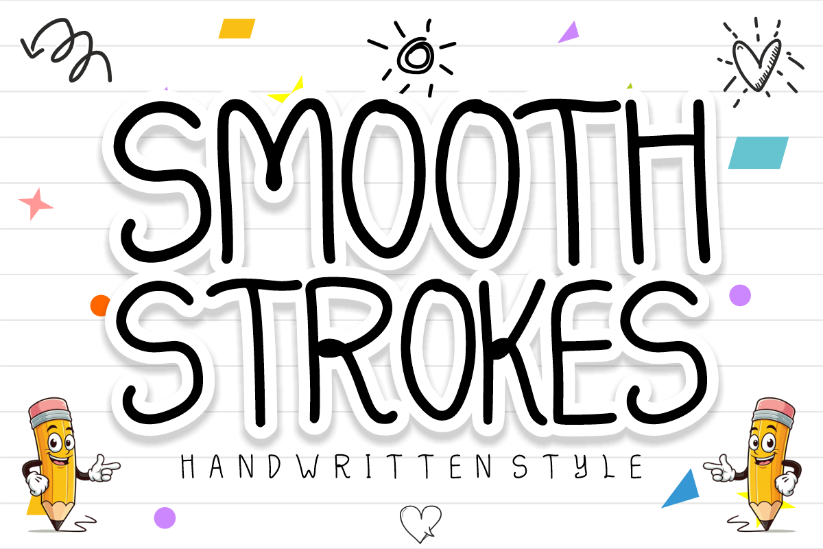 Smooth Strokes - Handwritten Font, a Handwritten Font by KiddoGlyphs Studio (Photo 1 of 5)