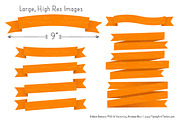 Orange Ribbon Banner Clipart, an Illustration by Amanda Ilkov (Thumbnail 3 of 4)
