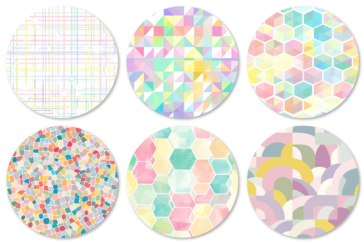 Pastel Rainbow Geometric Digital Pat, a Texture Illustration by DreamPrint404 (Photo 2 of 3)