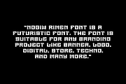 Nogiw Rimen - Futuristic Font, a Sans Serif Font by Iqsiart Studio (Thumbnail 3 of 8)