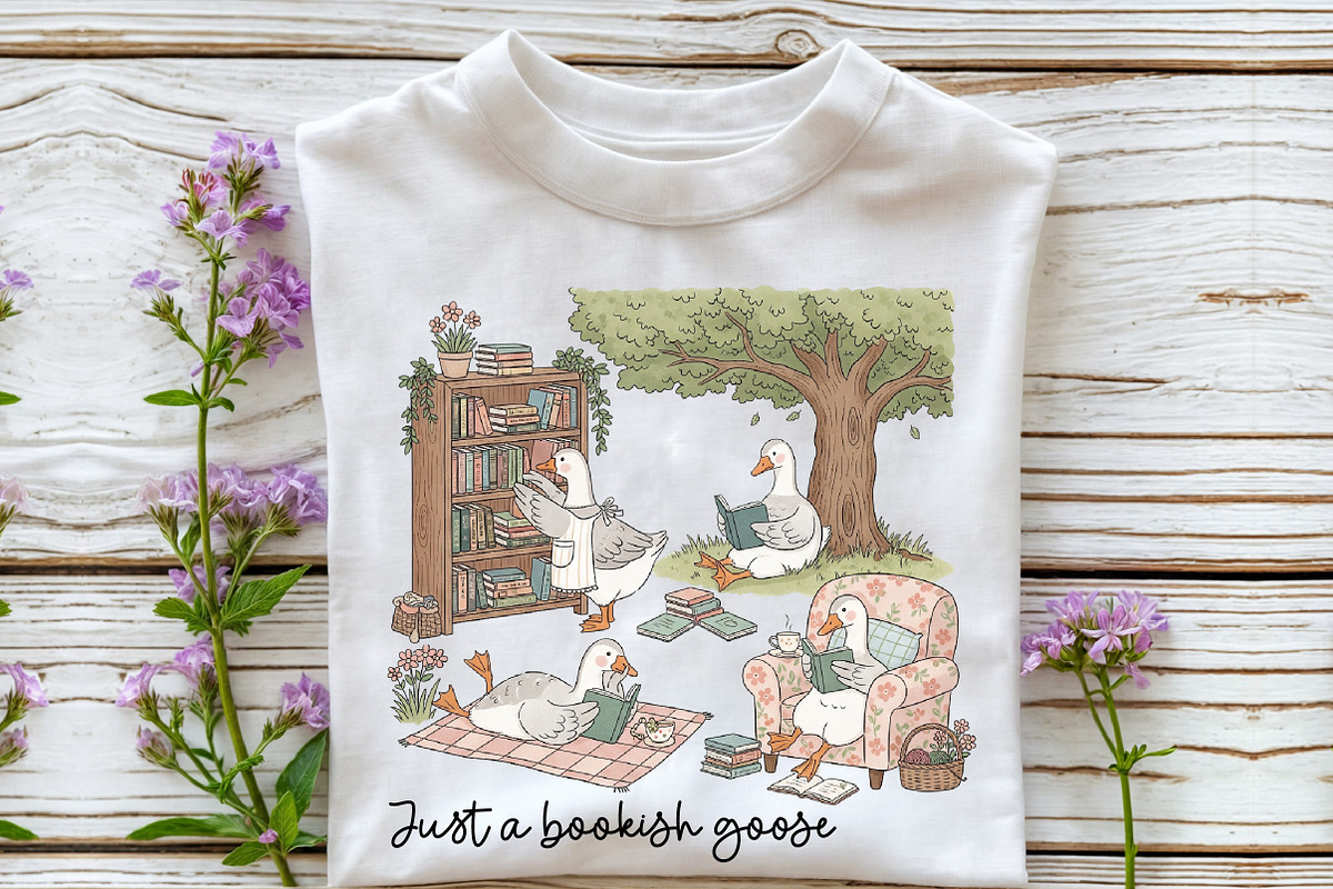 Just a Bookish Goose Reading PNG, an Education Illustration by Rose Art (Photo 2 of 4)