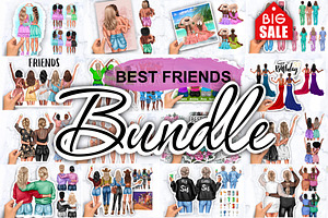 Girlfriends Cliparts, Bundle Clipart