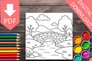 Minimalist Landscape Coloring Pages, a Brochure Template by LA Design (Thumbnail 5 of 10)