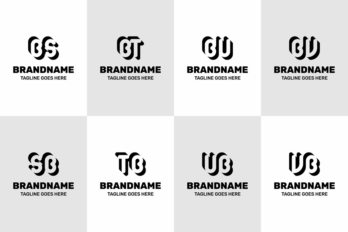 Letters BS SB BT TB BU UB BV VB Logo, a Branding & Logo Template by Pray Art Design Studio (Photo 1 of 2)