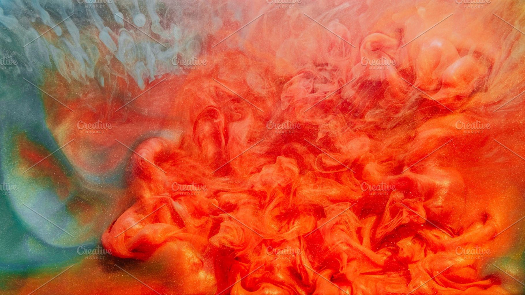 Paint splash ink water drop orange blue mist cloud, a Background Photo by Photo Drive Studio
