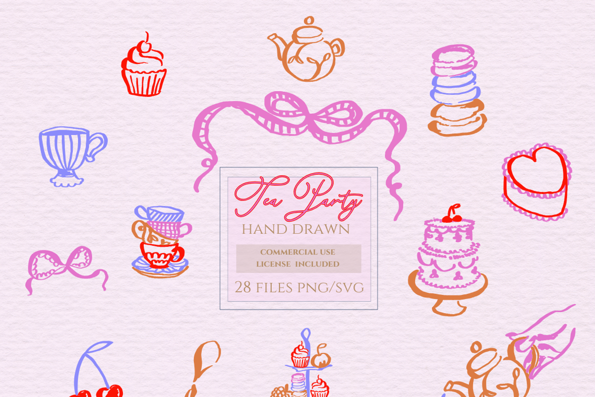 Line drawing tea party clipart, an Outline Icon by Invite to Clipart (Photo 1 of 3)