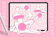 Procreate Love Pose Couple Brushes, a Brush Add-On by Revabrush (Thumbnail 4 of 4)