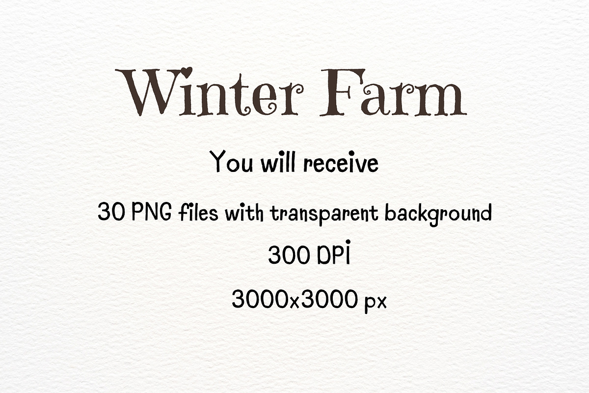 Winter Farm Clipart Bundle PNG, a Decorative Illustration by Maysa Art (Photo 7 of 7)