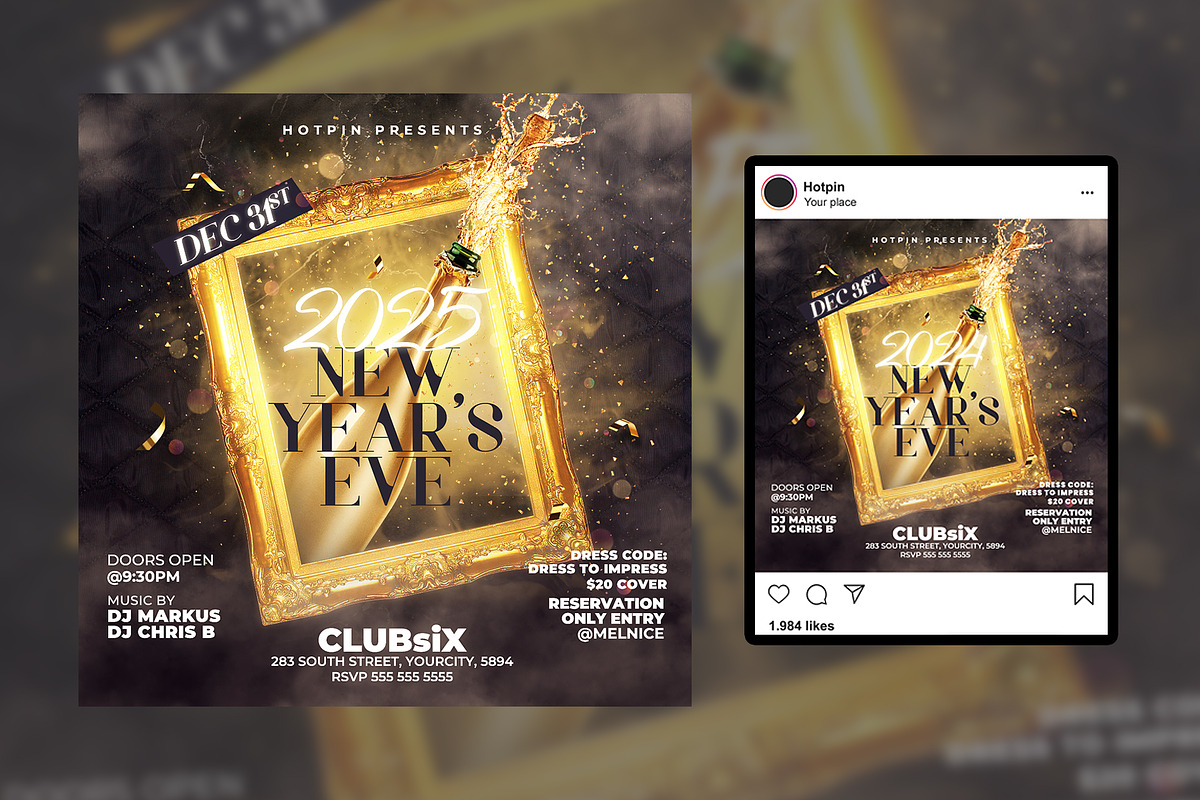 New Year Eve Flyer Template, a Flyer Template by Hotpin (Photo 2 of 2)