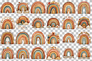 Watercolor Boho Rainbow Clipart, an Illustration by DreamCafeArt (Thumbnail 2 of 6)
