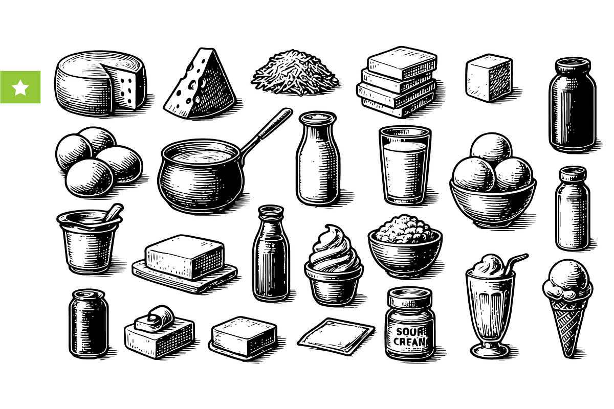 Dairy Products and Milk Food, an Object Graphic by RT Studio