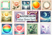 Empty Postage Stamps Clipart, an Illustration by Rose Art (Thumbnail 1 of 4)