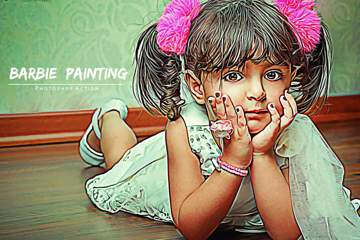 Barbie Painting Photoshop Action preview 6