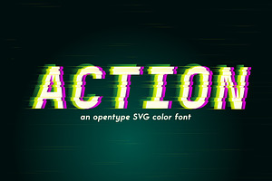 Action –an opentype SVG color font, a Script Font by Zimages