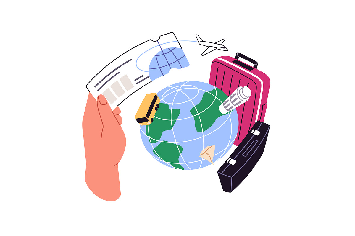 Hands booking tickets online set, a Person Illustration by PaperTrident (Photo 6 of 7)