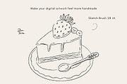 28 Adobe Illustrator Sketch Brushes, a Brush Add-On by Jenteva Art (Thumbnail 13 of 16)