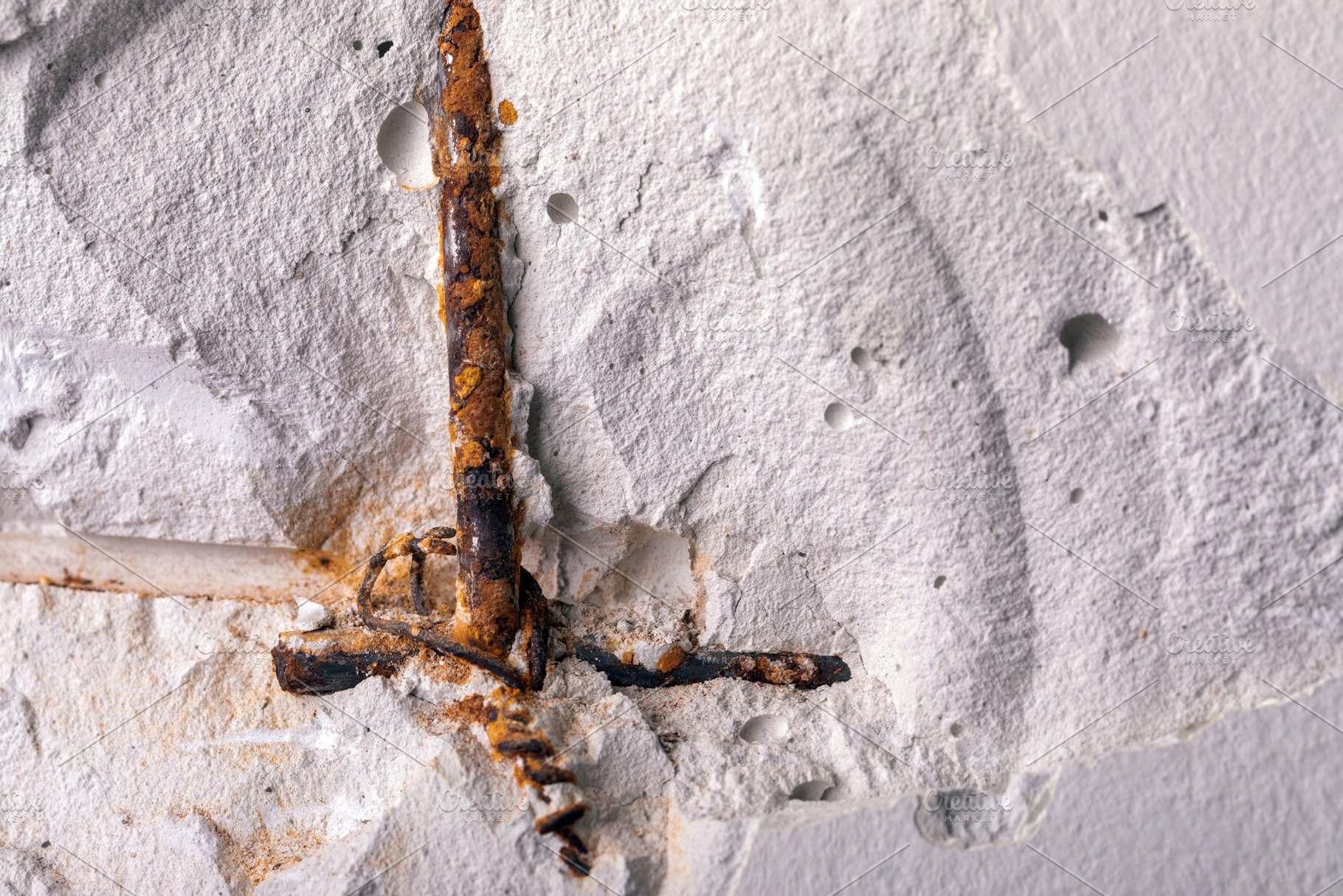 Rusty Rebar in Concrete Wall, a Background Photo by Ales Munt