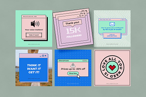 Retro Computer Instagram Templates