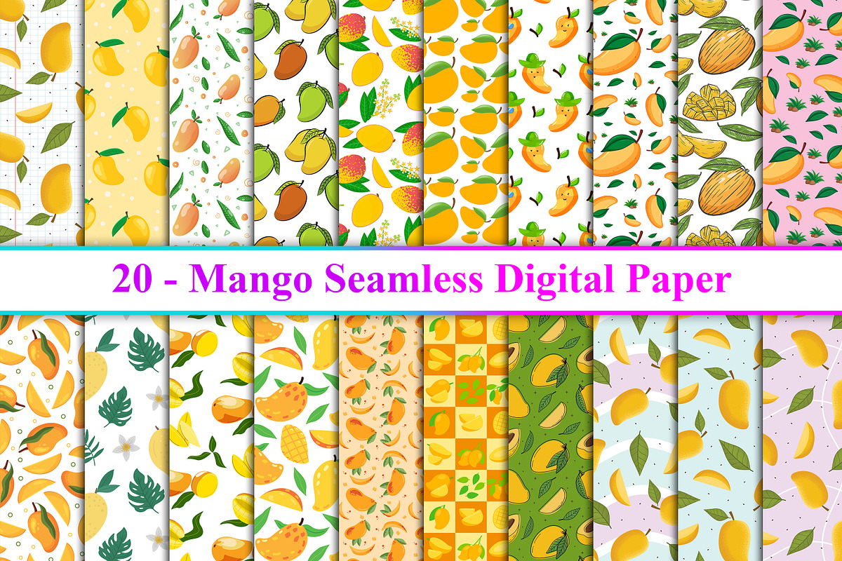 Mango Seamless Digital Paper, a Pattern Graphic by Digital Studio (Photo 1 of 3)