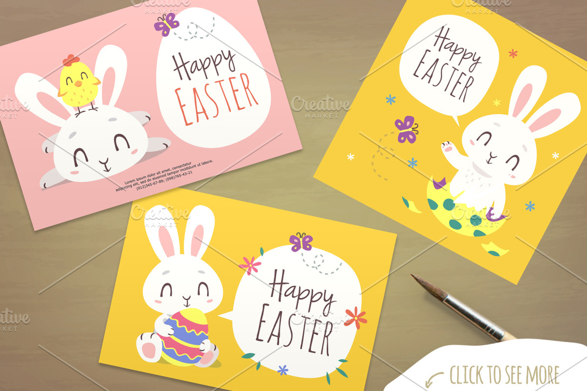 Happy Easter Cartoon Set, an Animal Illustration by SunnyWS (Photo 4 of 4)